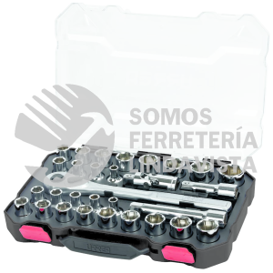 5401CD JUEGO DE DADOS Y ACCESORIOS CUADRO DE 1/2" COMBINADO, 30 PIEZAS URREA
