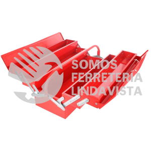 CMA3 CAJA PORTAHERRAMIENTAS METALICA TIPO ACORDEON ROJA 7" X 21" X 8" URREA