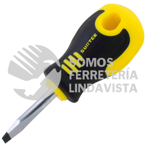 D252 DESTORNILLADOR CON MANGO BIMATERIAL, PUNTA PLANA TIPO TROMPO 1/4" X 1-1/2" SURTEK