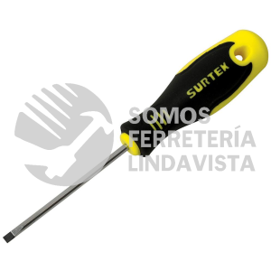 D222 DESTORNILLADOR CON MANGO BIMATERIAL, PUNTA CABINET 1/8" X 2-1/2" SURTEK
