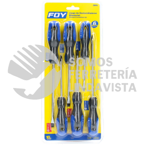 DBP6 JUEGO DE DESTORNILLADORES CON MANGO BIMATERIAL COMBINADOS, 6 PIEZAS FOY