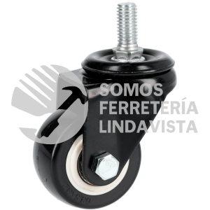 RVNE6 RODAJA DE PVC NEGRO CON ESPIGA ROSCADA 2-1/2" SURTEK