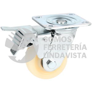 RN10B RODAJA DE POLIPROPILENO BLANCA GIRATORIA CON FRENO 4" SURTEK