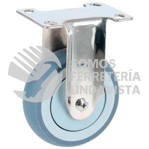 RTI10F RODAJA DE TPR GRIS CON HERRAJES DE ACERO INOXIDABLE FIJA 4" SURTEK