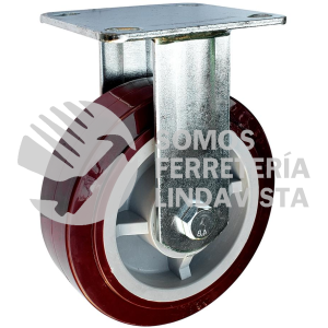 RPU18F RODAJA DE POLIURETANO MARRON FIJA 8" SURTEK