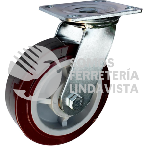 RPU12B RODAJA DE POLIURETANO MARRON GIRATORIA CON FRENO 5" SURTEK