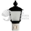 LUN09 LAMPARA DECORATIVA DE NOCHE, FAROL NEGRO 127 V FOY