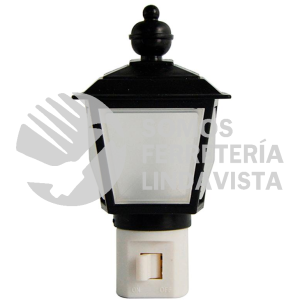 LUN09 LAMPARA DECORATIVA DE NOCHE, FAROL NEGRO 127 V FOY