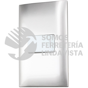 P421P PLACA 1 SWITCH 1/3 3 VIAS, LINEA AMERICANA, COLOR PLATA SURTEK