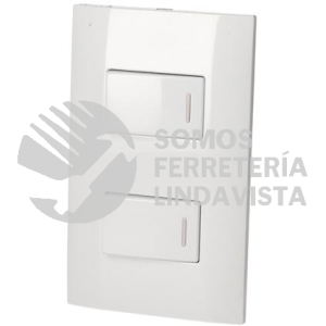 P429B PLACA 2 SWITCH 1/3, LINEA AMERICANA, COLOR BLANCO SURTEK