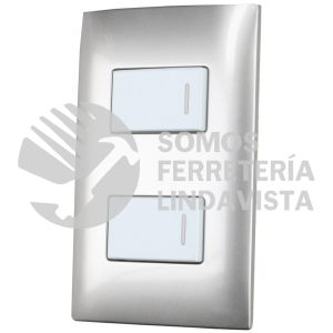 P429P PLACA 2 SWITCH 1/3, LINEA AMERICANA, COLOR PLATA SURTEK