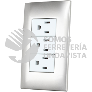 P428P PLACA 3 CONTACTOS 1/3, LINEA AMERICANA, COLOR PLATA SURTEK