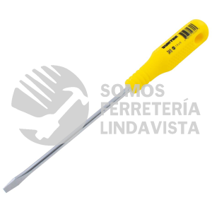 D416 DESTORNILLADOR CON MANGO AMARILLO, PUNTA PLANA BARRA REDONDA 1/4" X 6" SURTEK