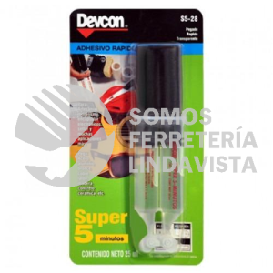 S5-28 ADHESIVO SUPER RAPIDO TRANSPARENTE 5 MIN TUBO LIQ 25ML ITW POLYMEX DEVCON