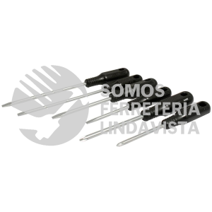 FGD01 JUEGO DE DESTORNILLADORES CON MANGO NEGRO COMBINADOS, 6 PIEZAS FOY