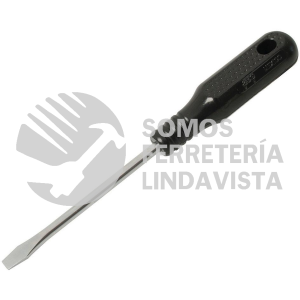 DER02 DESTORNILLADOR CON MANGO NEGRO, PUNTA PLANA BARRA REDONDA 3/16" X 4" FOY