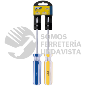 2DP34 JUEGO DE DESTORNILLADORES CON MANGO DE PVC COMBINADOS, 2 PIEZAS FOY
