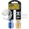 2DP42 JUEGO DE DESTORNILLADORES CON MANGO DE PVC COMBINADOS TIPO TROMPO, 2 PIEZAS FOY