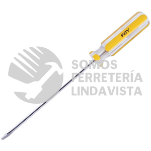DEP48 DESTORNILLADOR CON MANGO DE PVC, PUNTA PLANA 1/4" X 8" FOY