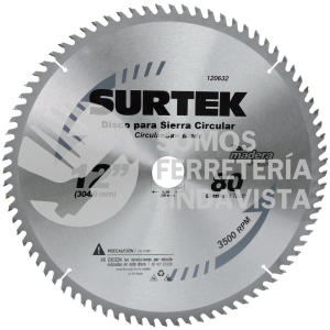 120601 DISCO PARA SIERRA CIRCULAR PARA CORTE MADERA 24 DIENTES, 7-1/4" SURTEK