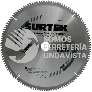 120620 DISCO PARA SIERRA CIRCULAR PARA CORTE MADERA 30 DIENTES, 10" SURTEK