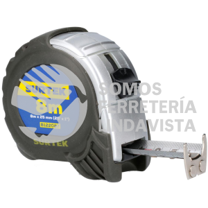B122087 FLEXOMETRO CON CARCASA ANTI-IMPACTO SILVER 8 M X 1" SURTEK