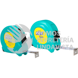 142128 FLEXOMETRO CON CARCASA DE PLASTICO TURQUESA 5 M X 3/4" FOY