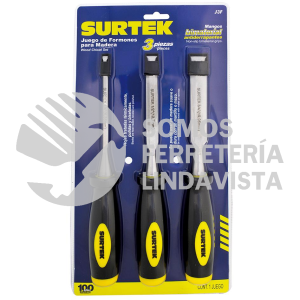 J3F JUEGO FORMONES PARA MADERA CON MANGO BIMATERIAL 1/4", 1/2" Y 3/4", 3 PIEZAS SURTEK