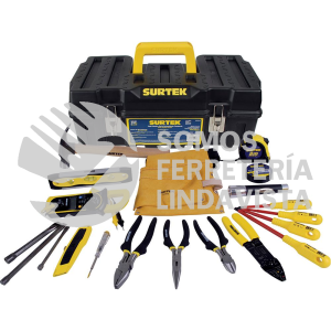 125411 JUEGO COMBINADO DE HERRAMIENTA PARA ELECTRICISTA, 21 PIEZAS SURTEK