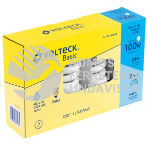28027 FOTW-24CPX4 PACK DE 4 LAMPARAS ESPIRAL T4 24 W LUZ DE DIA CAJA VOLTECK