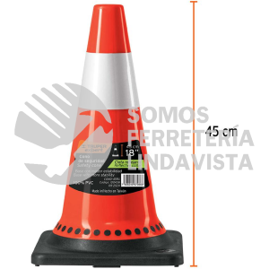 100438 CONO-45RX CONO DE PRECAUCION DE 45 CM DE PVC CON REFLEJANTE TRUPER