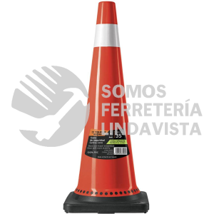 100452 CONO-90RX CONO DE PRECAUCION DE 90 CM DE PVC CON REFLEJANTE TRUPER