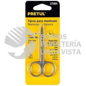 27084 TP-8833-3-1/2 TIJERA 3-1/2" ACERO INOX PUNTA CURVA PARA MANICURE PRETUL