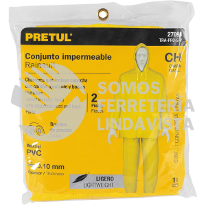 27093 TRA-PRO-S-P CONJUNTO IMPERMEABLE LIGERO DE PVC TALLA CH PRETUL