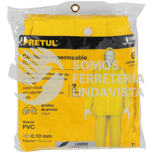 27095 TRA-PRO-L-P CONJUNTO IMPERMEABLE LIGERO DE PVC TALLA G PRETUL