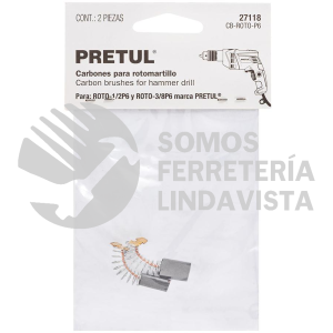27118 CB-ROTO-P6 BOLSA CON 2 CARBONES DE REPUESTO PARA ROTO-1/2P6 ROTO-3/8P6 PRETUL