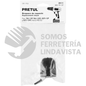 28111 BRO-TR-12P BROQUERO PARA ROTOMARTILLOS Y TALADROS INALAMBRICOS PRETUL