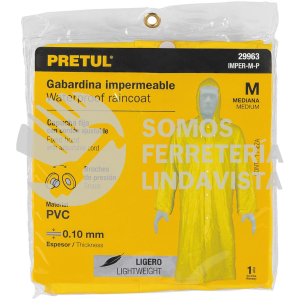 29963 IMPER-M-P GABARDINA IMPERMEABLE LIGERA DE PVC TALLA M PRETUL