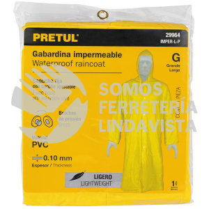 29964 IMPER-L-P GABARDINA IMPERMEABLE LIGERA DE PVC TALLA G PRETUL