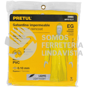 29965 IMPER-XL-P GABARDINA IMPERMEABLE LIGERA DE PVC TALLA XG PRETUL