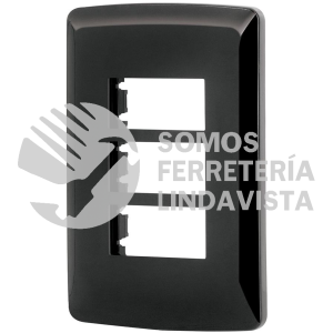 40138 PPTR-IN PLACA 3 MODULOS ITALIANA COLOR NEGRO VOLTECK