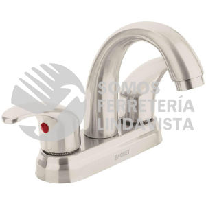 45356 AQM-52N MEZCLADORA SATIN 4" PARA LAVABO NARIZ CURVA PALANCA AQUA FOSET