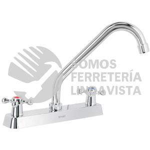 45612 F-318E MEZCLADORA 8" P/FREGADERO CUELLO LARGO MANERALES CRUCETA FOSET