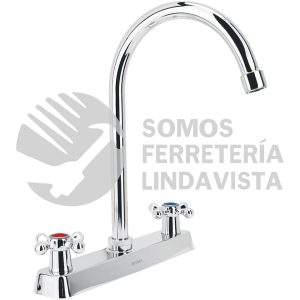 45620 F-320E MEZCLADORA 8" P/FREGADERO CUELLO CURVO MANERALES CRUCETA FOSET