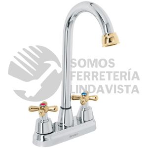 45621 AQM-61G MEZCLADORA CROMO-ORO 4" P/LAVABO TIPO BAR CRUCETA AQUA FOSET