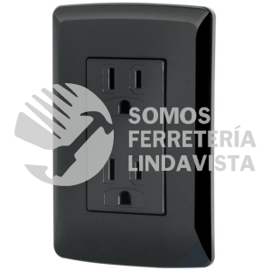 47588 CODO-IN CONTACTO DUPLEX ATERRIZADO COLOR NEGRO LINEA ITALIANA VOLTECK