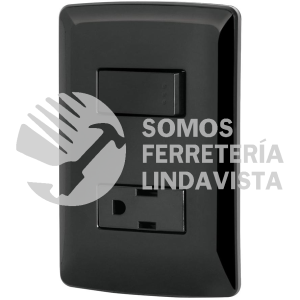 47591 PA-APCO-IN PLACA ARMADA CONTACTO E INTERRUPTOR NEGRO LINEA ITALIANA VOLTECK