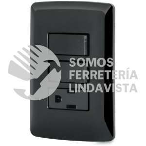 47592 PA-APCO-I2N PLACA ARMADA CONTACTO 2 INTERRUPTORESNEGRO LINEA ITALIANA VOLTECK
