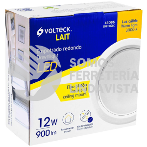 48096 EMP-102LC LUMINARIO LED EMPOTRADO REDONDO DE 12 W LUZ CALIDA VOLTECK