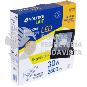 48333 REF-302LC REFLECTOR DELGADO DE LED 30 W LUZ CALIDA VOLTECK
